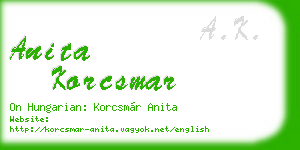 anita korcsmar business card